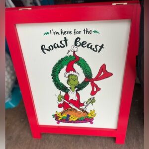 Grinch 20 inch double sided  bistro sign MDF decorative outdoor decor